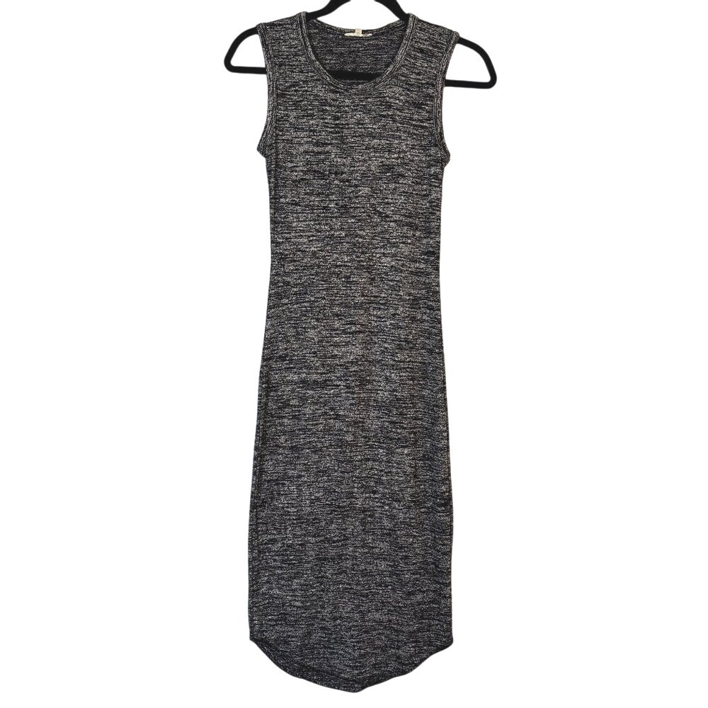 Wilfred Free Tank Dress Women's XS Bodycon Gray Sleeveless Marled‎ Knit Midi